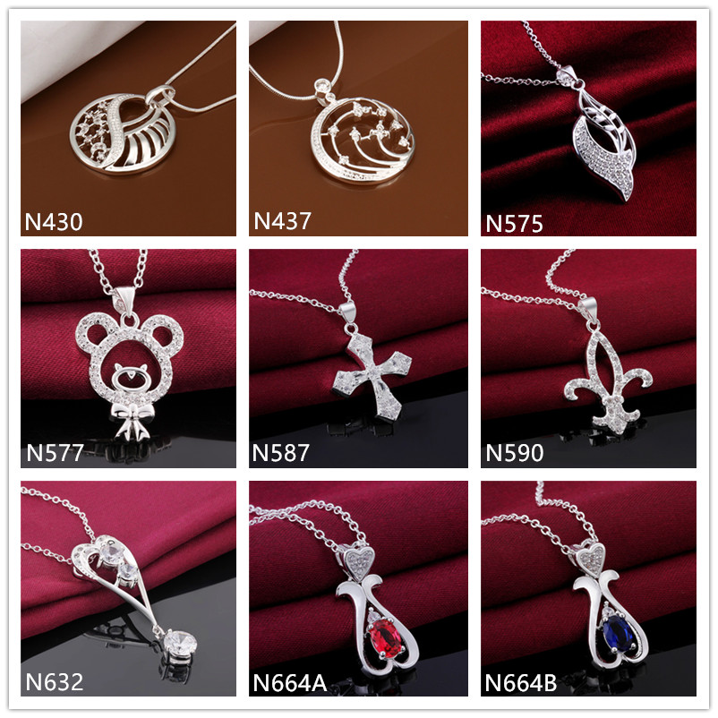 Round bear shape hollow 925 silver Necklace(with chain) 10 pieces a lot mixed style,women's gemstone sterling silver Pendant Necklace EMP28
Round bear shape hollow 925 silver Necklace(with chain) 10 pieces a lot mixed style,women's gemstone sterling silver Pendant Necklace EMP28
