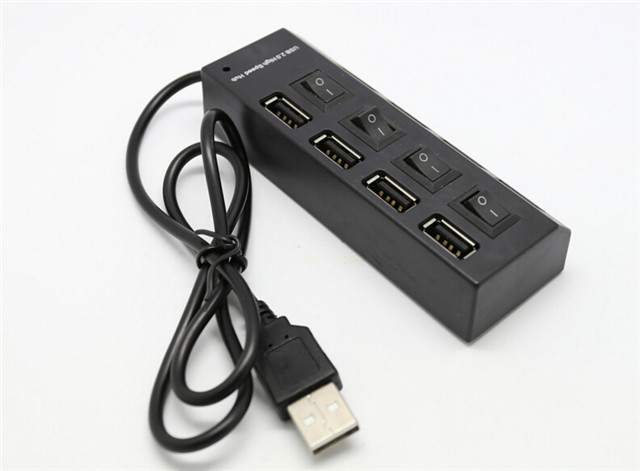 480mbps High Speed Mini USB Hub Socket Style 4 Ports Multi Charger Hub USB 2.0 On/Off Adapter Switches For PC Laptop