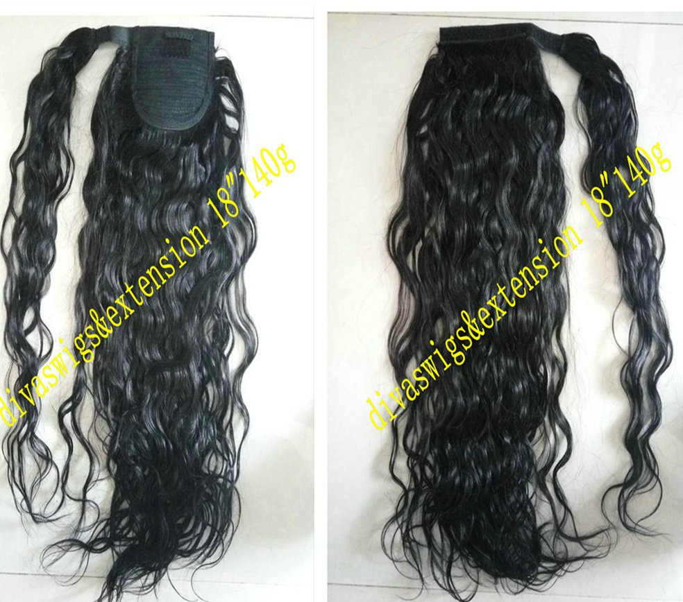 KIM Kardashian loose wave ponytail hairpiece wrap around 1pcs 100 human hair European remy drawstring ponytail 180g 160g natural color