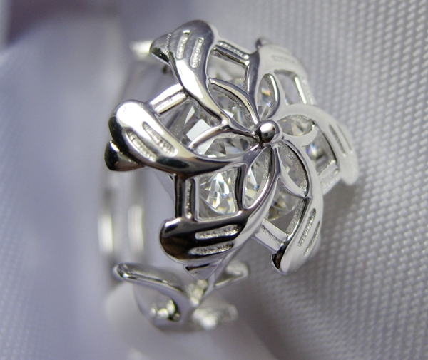 Classic Vintage Wedding Band ring for women LOTR The Galadriel Nenya Charm 3ct Simulated Diamond 925 Soild Sterling Silver ring