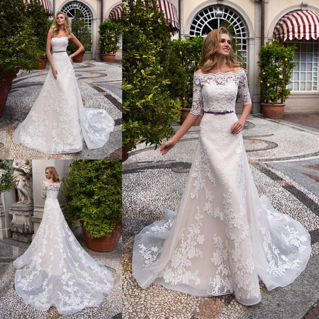 fabulous lace wedding dresses with half sleeves jacket strapless neck aline bridal gowns tulle laceup back pus size wedding dress, Gold
fabulous lace wedding dresses with half sleeves jacket strapless neck aline bridal gowns tulle laceup back pus size wedding dress, Gold