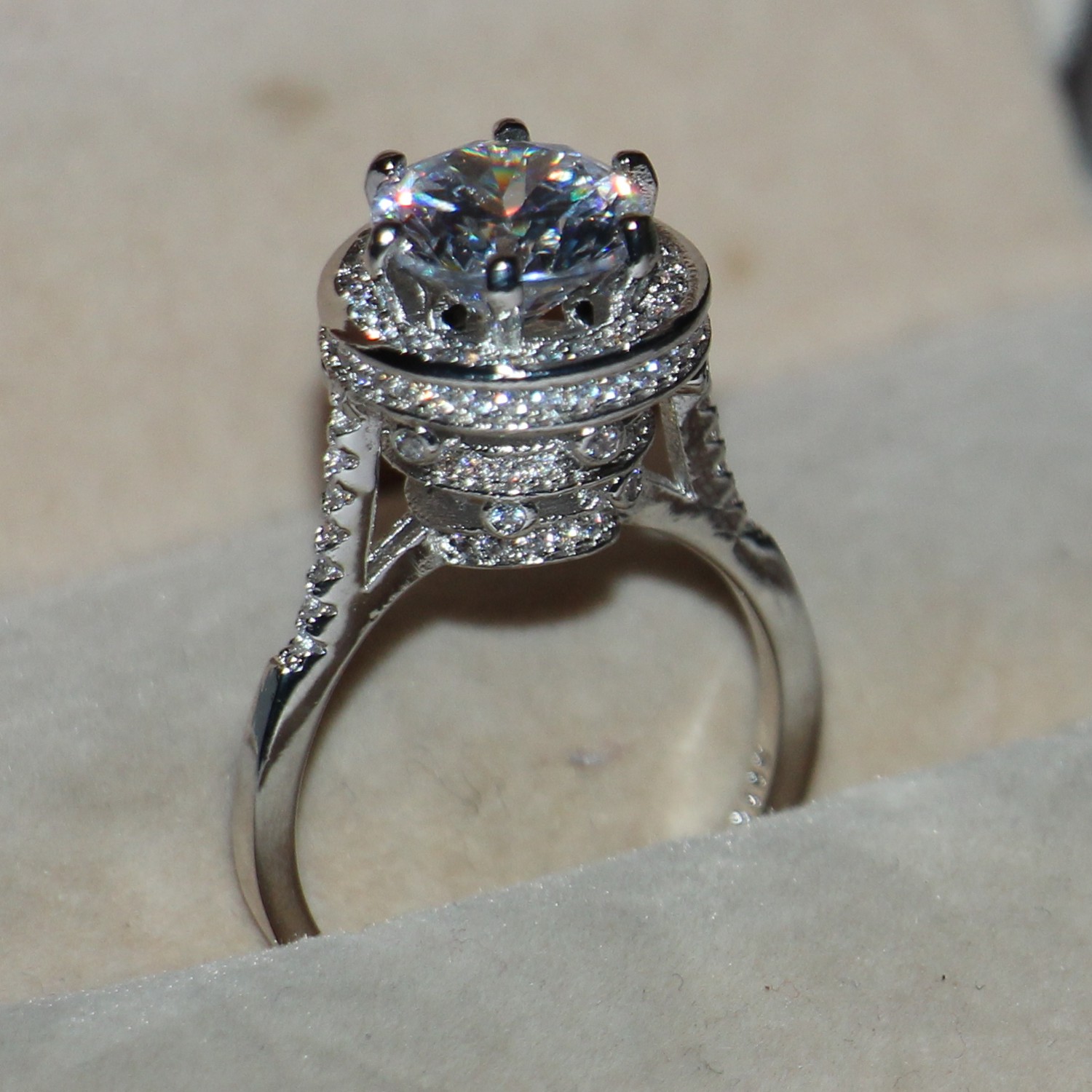 8MM Topaz Wedding Rings for Women | Sterg Sier Simulated Dia Band