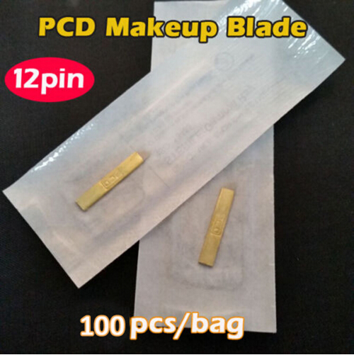 Permanent Eyebrow Makeup Manual Tattoo Bevel Blades 12 Needles for Microblding Pen s 100Pcs/lot