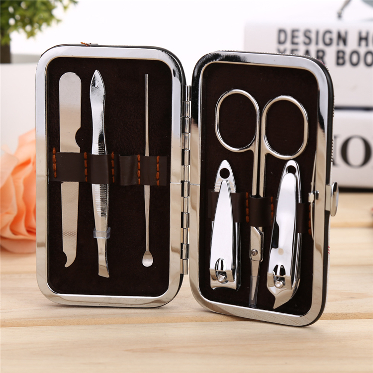 Wholesale- New 6Pcs/Set Nail Art Care Tool Manicure Pedicure Set Nail Clipper Kit Make Up Beauty Accessories Nail Tools 2915