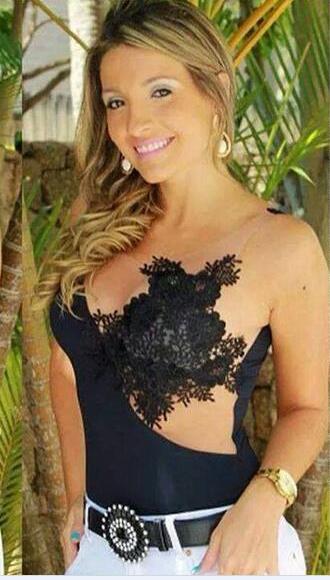 Wholesale-Womens Sexy Bodysuit Bra Crochet Mesh Sheer Lace Sleeveless Tops Blouse