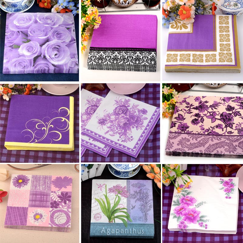 Fancy Purple Series Flower Panting Biodegradable Paper Napkin for Wedding Party Lady Favor Disposable Paper Supplies 100pcs/lot DEC083
Fancy Purple Series Flower Panting Biodegradable Paper Napkin for Wedding Party Lady Favor Disposable Paper Supplies 100pcs/lot DEC083