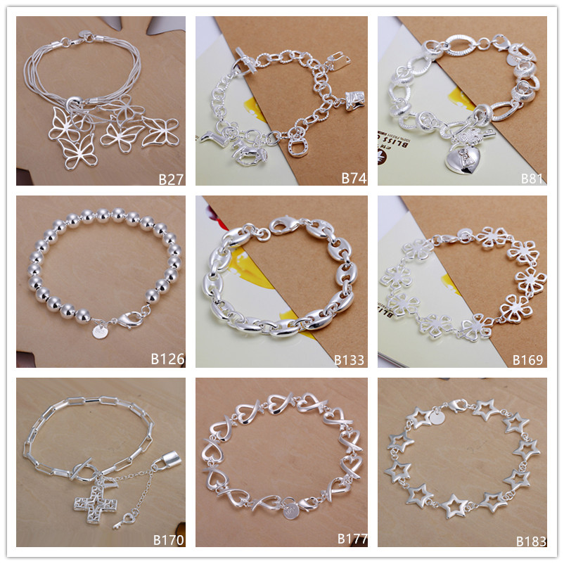 Clover heart butterfly sterling silver plated Link, Chain bracelets 8 pieces mixed style GTB10 Online for sale fashion women's 925 silver bracelet
Clover heart butterfly sterling silver plated Link, Chain bracelets 8 pieces mixed style GTB10 Online for sale fashion women's 925 silver bracelet