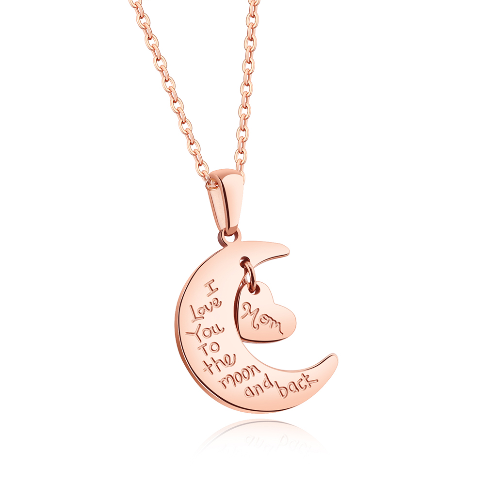 New Ladies Women Moon Star Sun Cubic Zirconia Pendant Stainless Steel Heart Pendants Chain Necklace Romantic Charm Jewelry Gift for Mom Wife New Ladies Women Moon Star Sun Cubic Zirconia Pendant Stainless Steel Heart Pendants Chain Necklace Romantic Charm Jewelry Gift for Mom Wife