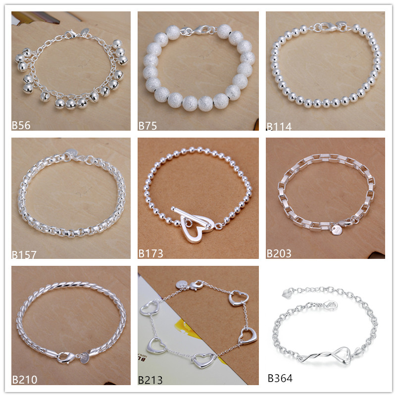 8 pieces a lot mixed style fashion women's sterling silver plated Bracelet, Jingle Round Grid GU Heart plate 925 silver Bracelet EMB1
8 pieces a lot mixed style fashion women's sterling silver plated Bracelet, Jingle Round Grid GU Heart plate 925 silver Bracelet EMB1