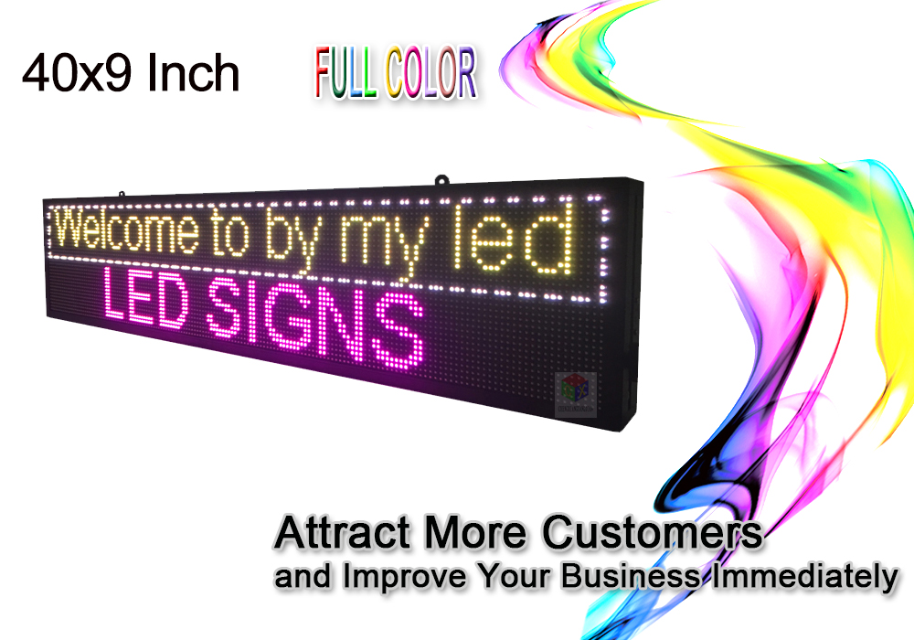 PH6 mm 40x9 pouces Coloration Indoor LED signe programmable Informations de défilement Afficher WiFi et USB Business Board