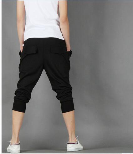 Wholesale- New Mens Harem Capri Casual Sport Athletic Baggy Gym Jogger Joggin Skinny Male Shorts Cotton Polyester Blends Short Pants