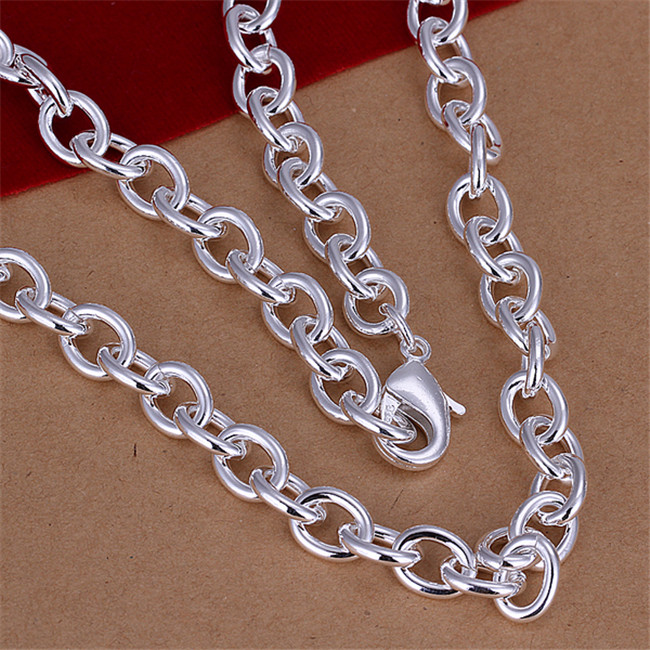 Hot sale Shrimp buckle thick necklace men sterling silver plate necklace STSN100, fashion 925 silver Chains necklace factory direct sale
