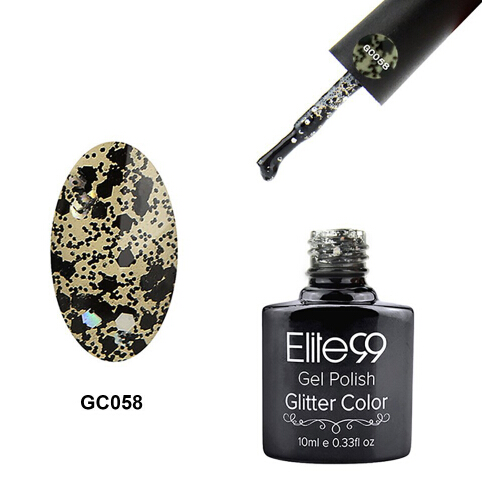 Elite 99 Long Lasting Gel Polish Soak Off UV Gel Nail Polish LED Diamond Glitter Shimmer Effect Nail Art Polish 10ml