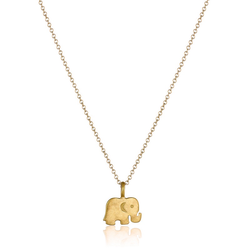Wholesale-Moon Dogeared Good Luck Alloy Elephant Gold Plated Shorts Chains Clavicle Necklaces & Pendants New Fashion Jewelry For Women