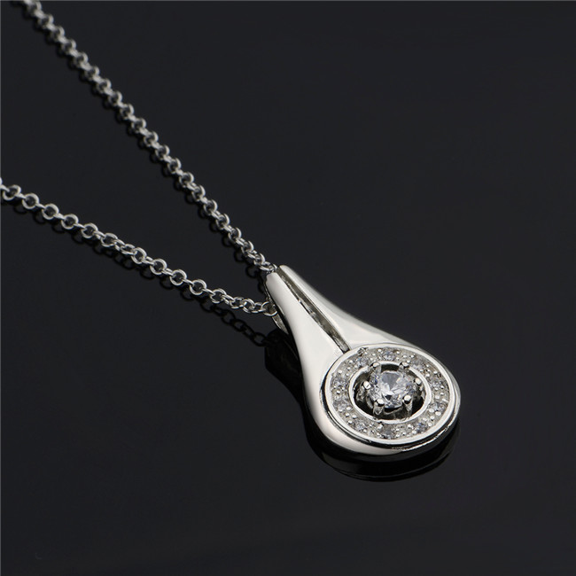 Hot sale water bottle Pendant necklace white gemstone sterling silver plate necklace STSN504,fashion 925 silver necklace factory direct sale