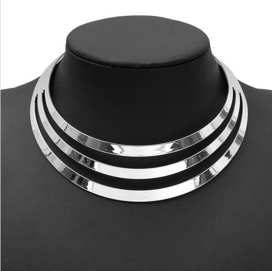 2016 Charm Choker Necklaces Women Gorgeous Metal Multi Layer Statement Bib Collar Necklace Fashion Jewelry Accessories Hot Sale HJIA906