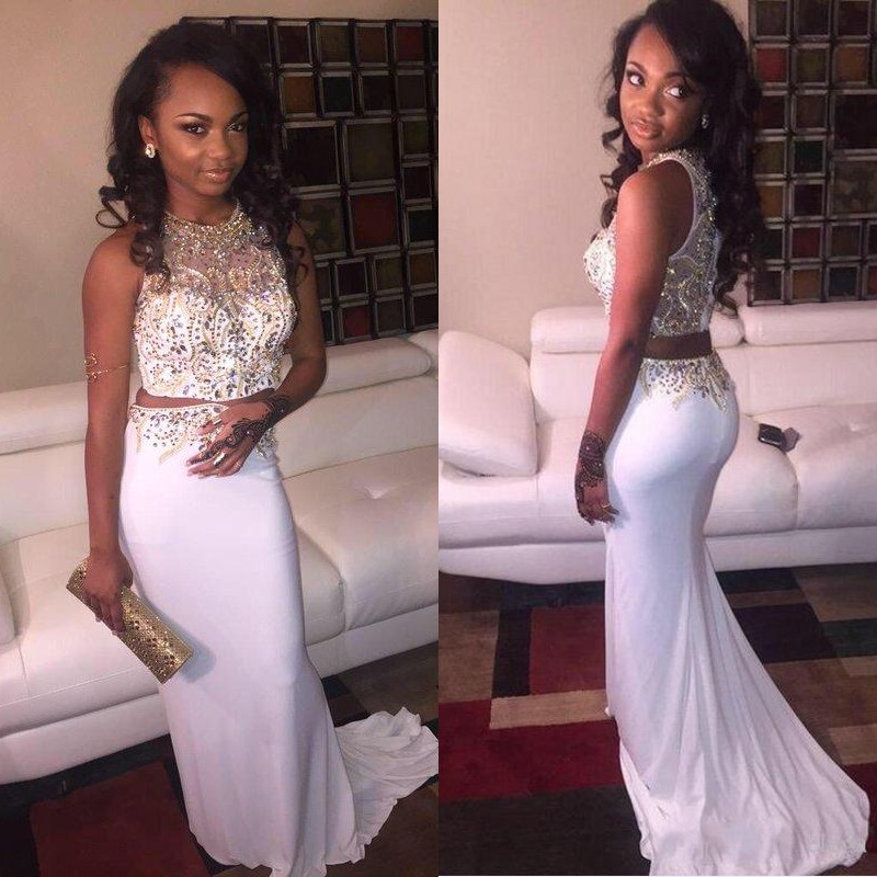 2019 Two Pieces Prom Dresses Rhinestones Beaded White Luxury Mermaid Formal Evening Gowns Elastic Silk Like Satin, Hunter green
2019 Two Pieces Prom Dresses Rhinestones Beaded White Luxury Mermaid Formal Evening Gowns Elastic Silk Like Satin, Hunter green
