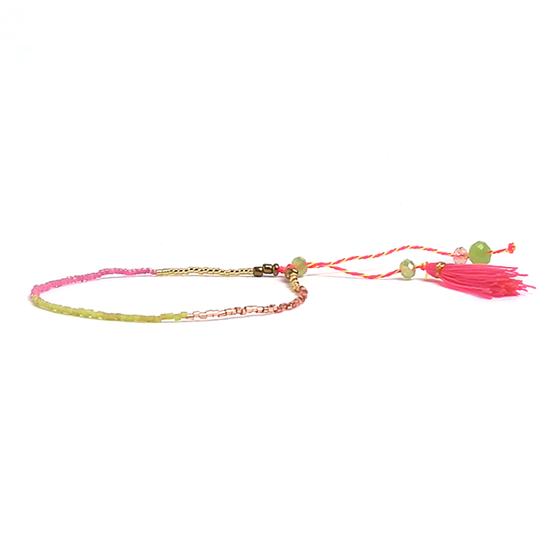 Wholesale-2016 Summer Handmade Tassel Colourful Women Seed Beads Friendship Bracelet Fashion Tassels Beach Bohemian Bracelets For Women