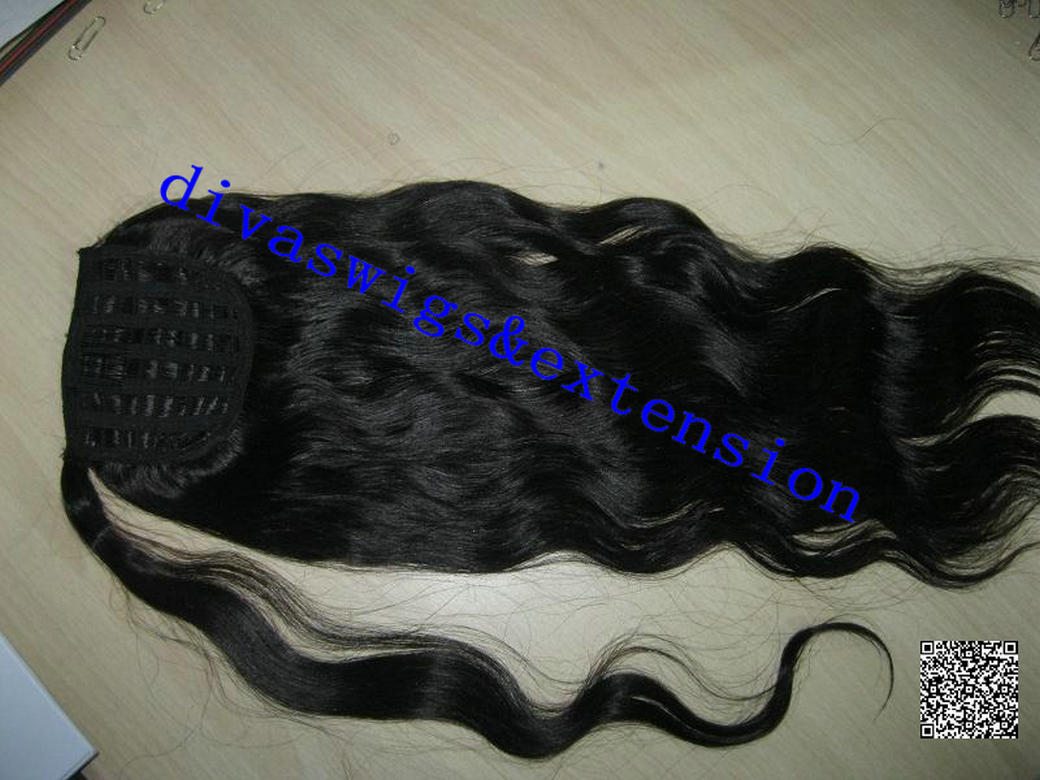 Body Wave Human Hair Drawstring Ponytail Clip In Brazilian Remy Hair Ponytail Natural Color dark brown color 2 Pony Tail For Women braids hairpiece