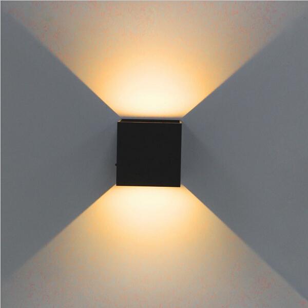 6W led wall lamps adjustable up down lighting waterproof surface mounted wall sconces aluminum garden lighting fixture Modern brief cube