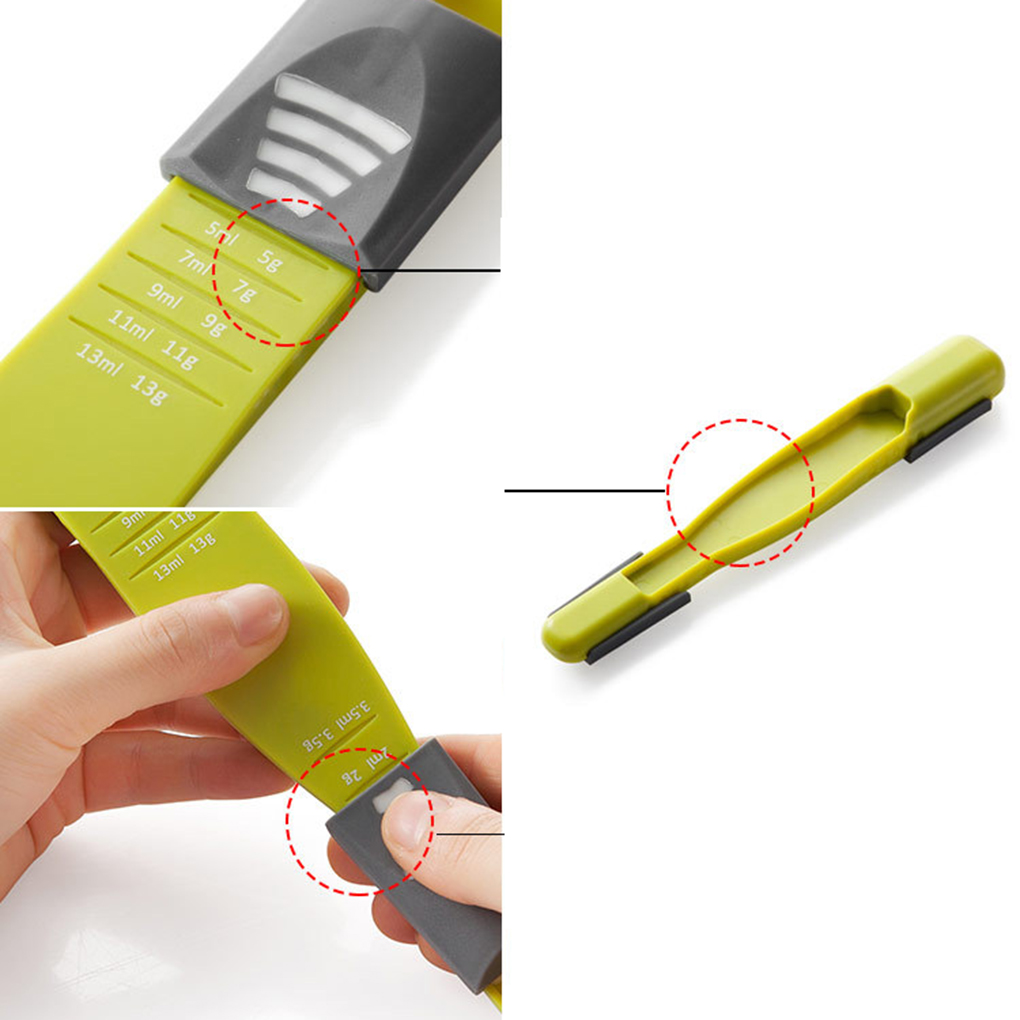 Wholesale- Practical Double End 8-level Adjustable Measuring Spoon with Scale for Kitchen Seasoning High quality