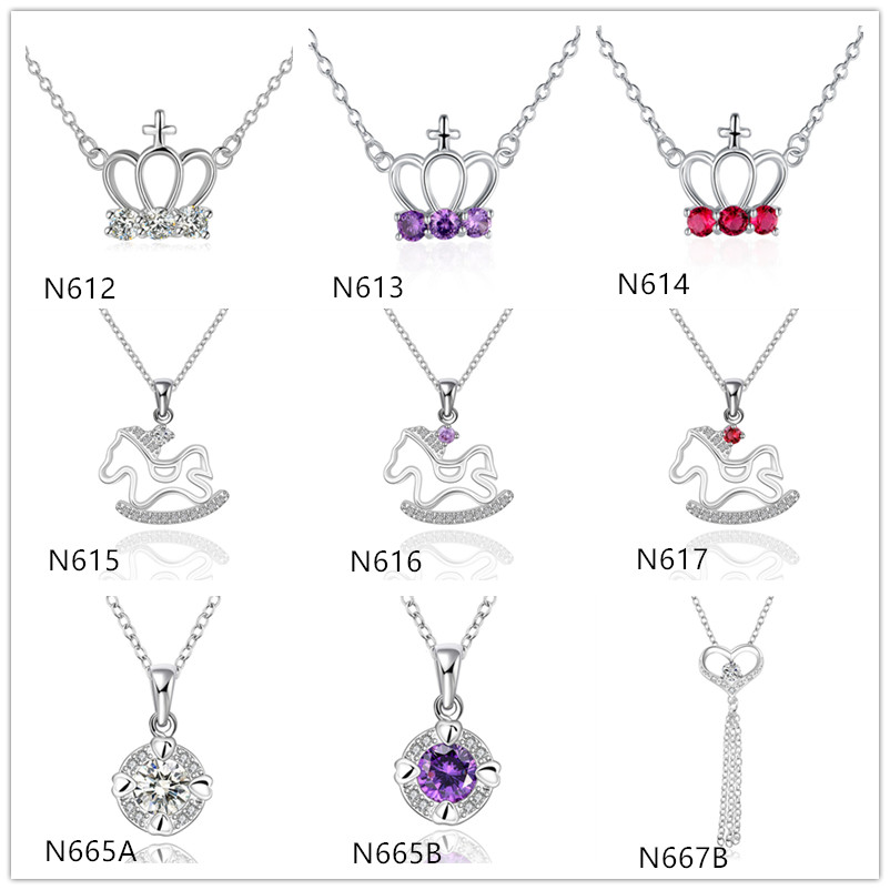 women's gemstone sterling silver plated Pendant Necklace GTP16,crown Trojans 925 silver plate Necklace(with chain) mixed style
women's gemstone sterling silver plated Pendant Necklace GTP16,crown Trojans 925 silver plate Necklace(with chain) mixed style