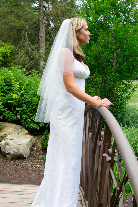 New Hight Qualityr Best Sale Wrist White Ivory Cut Edge Veil Mantilla Veil Bridal Head Pieces For Wedding Dresses