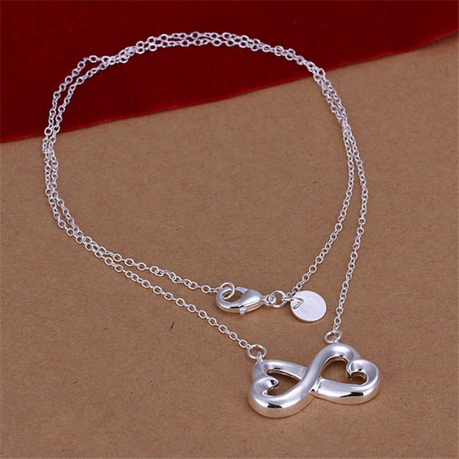 Christmas gift 8 characters necklace sterling silver plate necklace SN148, brand new fashion 925 silver pendant necklace factory direct sale