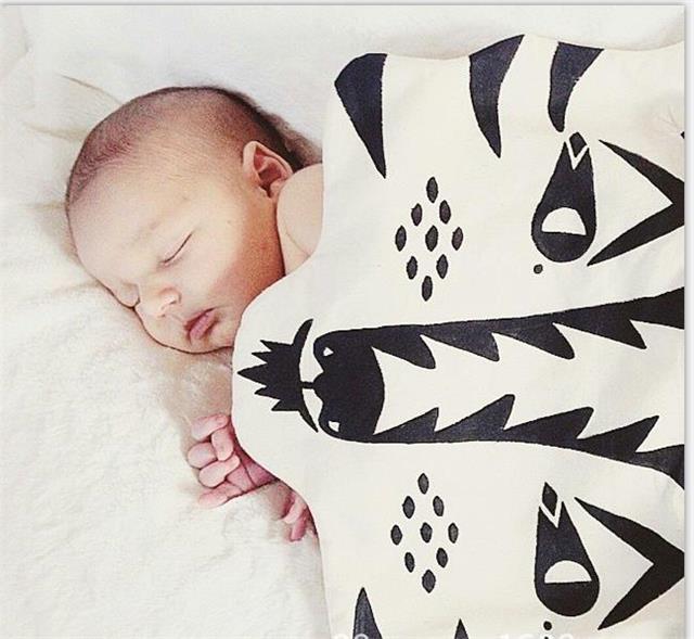 INS NEW Fashion Europe roxymarj Newborn Baby blanket fox lion tiger pattern very lovely for Air conditioning blanket Carpet mat cotton