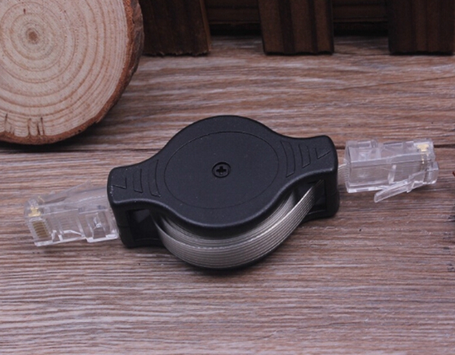 Free shipping 4.9FT Portable Retractable RJ45 Ethernet Wire LAN Cord Internet Network Cable