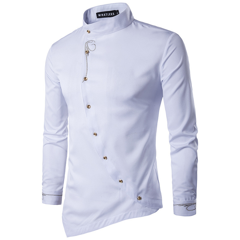 Men New Long Sleeve Chemise Homme Casual Slim Fit Button Down Irregular Shirt Mens Dress Shirts Print Wedding Tuxedo Shirts, B3681 black
Men New Long Sleeve Chemise Homme Casual Slim Fit Button Down Irregular Shirt Mens Dress Shirts Print Wedding Tuxedo Shirts, B3681 black