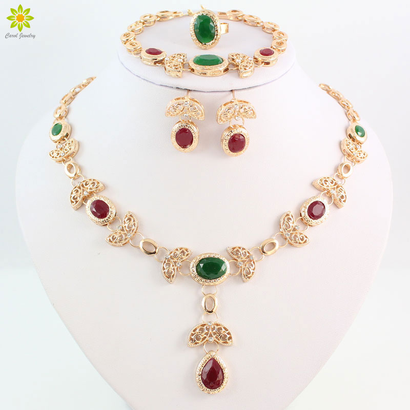 New Arrival Green Red Rhinestone Water Drop Shape Necklace Earrings Sets Gold Plated Women Party Jewelry Sets Accessories
New Arrival Green Red Rhinestone Water Drop Shape Necklace Earrings Sets Gold Plated Women Party Jewelry Sets Accessories