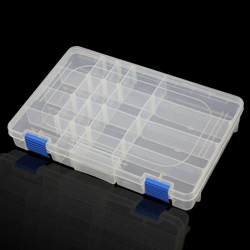 transparent grid PP storage box Category Sealed bin Home case office Chip box part Removable jewelry tool box