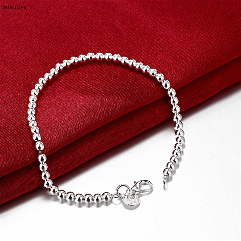 925 sterling silver plated beads bracelet 4MM X20CM fashion jewelry Christmas gift good quality and low price free shipping, Black
925 sterling silver plated beads bracelet 4MM X20CM fashion jewelry Christmas gift good quality and low price free shipping, Black