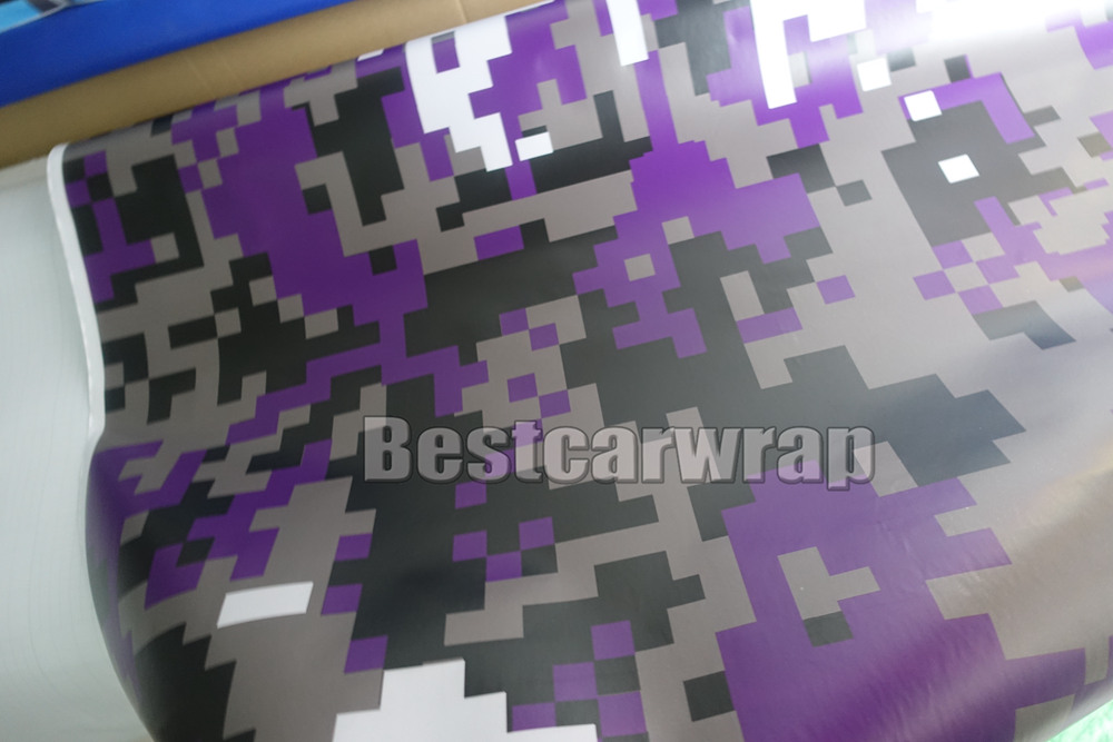 Purple Pixel Camo Vinyl Car Wrap Film With Air Rlease Digital Camouflage Truck wraps covering Purple camo film styling Foil 1.52x30m/Roll