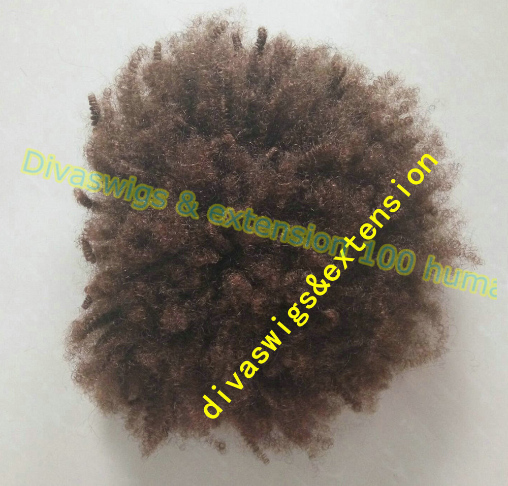 African American virgin malaysian hair Afro Short Kinky Curly Wrap Drawstring Puff Ponytail Bun Extension