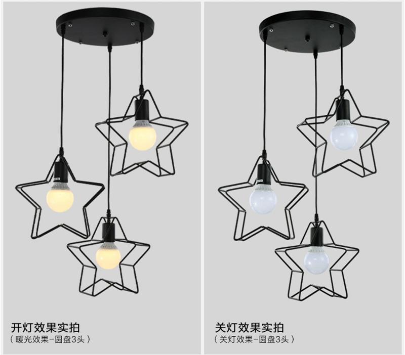 Pendant Light Modern Minimalist Star Mini Cage Vintage Rustic Iron Metal Hanging Lamp for Living Room Kitchen
