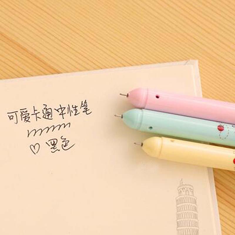 15 pcs/Lot Kawaii Sunny Day Doll Gel Pens Writing Pens Black Ink Pen Student Stationery Material Escolar