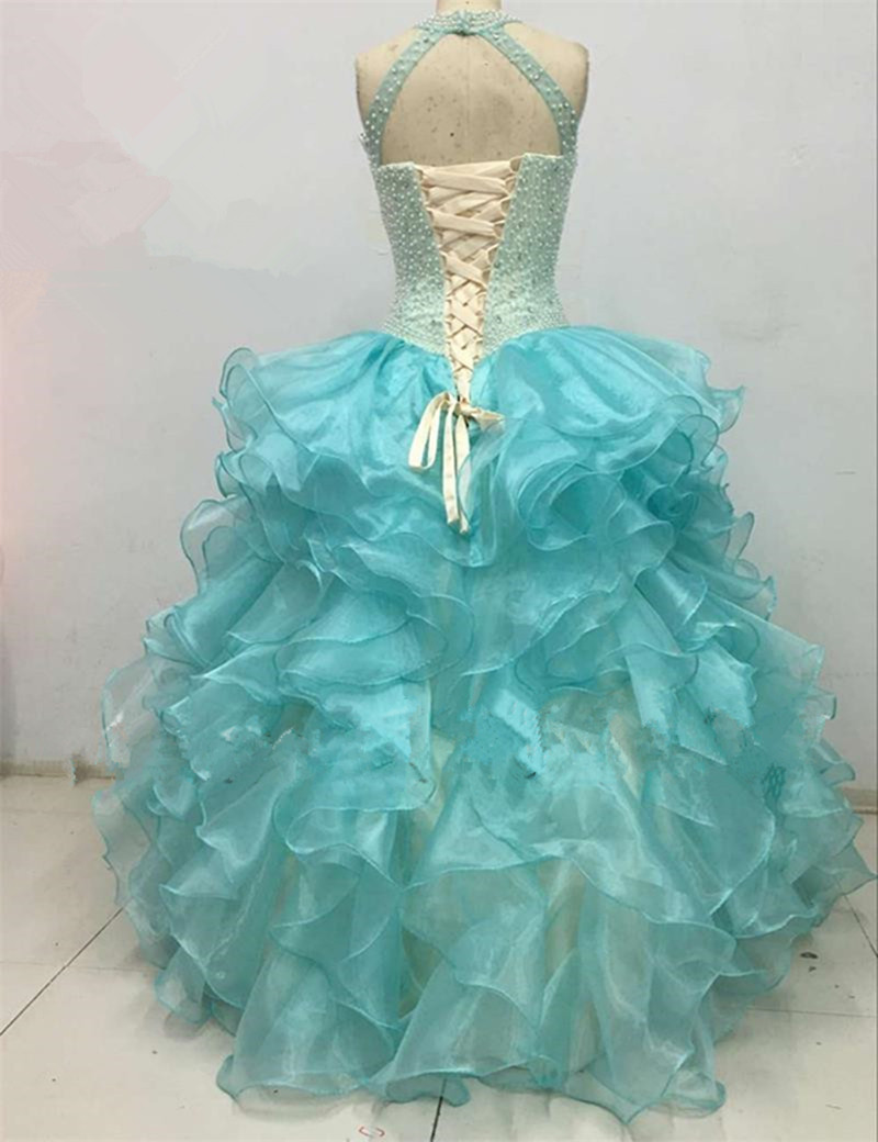 2017 Sexy Off The Shoulder Crystal Ball Gown Quinceanera Dresses with Beading Organza Sweet 16 Dress Vestido Debutante Gowns BQ47