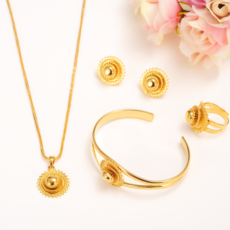 18k Solid Fine Gold Filled Jewelry set Bride Glaze Multichamber Lace Pendant Necklace Bangle Earring Ring African sets, Golden
18k Solid Fine Gold Filled Jewelry set Bride Glaze Multichamber Lace Pendant Necklace Bangle Earring Ring African sets, Golden