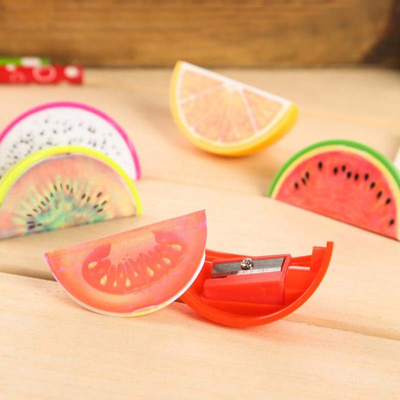 Creative 20pcs/lot Cute Fruit Cartoon Kids Pencil Sharpener for Pencils School Office Stationery Christmas Kid Gift Prize