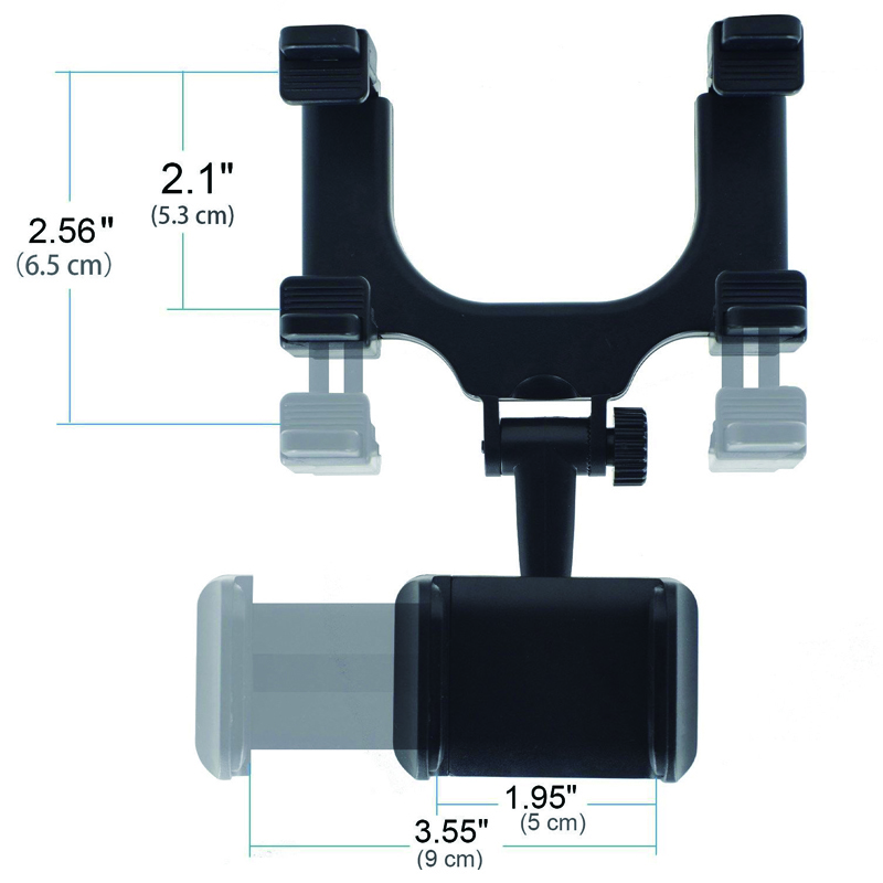 Adjustable Car GPS Rearview Mirror Auto Mount Holder Cell Phone Bracket Stands for iPhone X/8/7/6 Plus Samsung Huawei Universal Phone