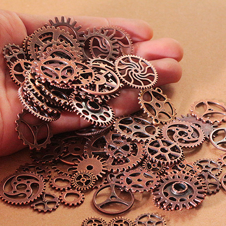 Wholesale-Vintage Metal Mixed Gears Charms For Jewelry Making Diy Steampunk Gear Pendant Charms Wholesale 100pcs/lot C8318a