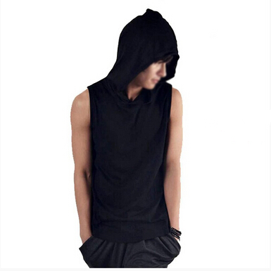Wholesale-IMC Hot Sale New 2016 Summer Men's Sleeveless Hoodies Casual Men Sport Hoodies Black/White Men's Thin Hooded Vest