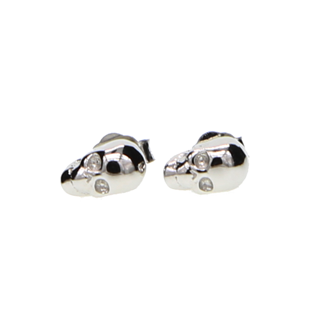 925 sterling silver cute 47mm delicate mini small tiny skull studs high quality polished girl women jewelry earring 925