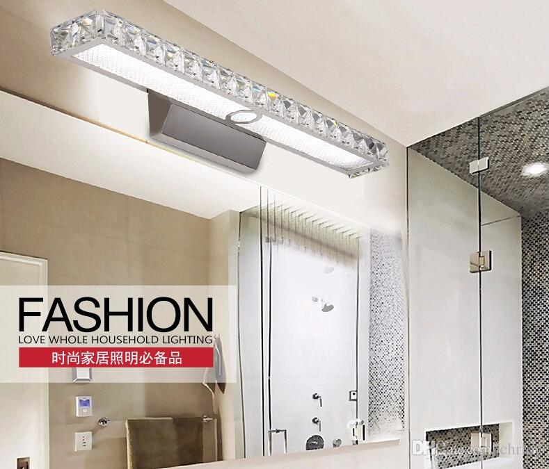 Contemporary K9 crystal led mirror lights bathroom wall sconces vanity lights 10w/15w/18w front wall sconce clear/amber crystal