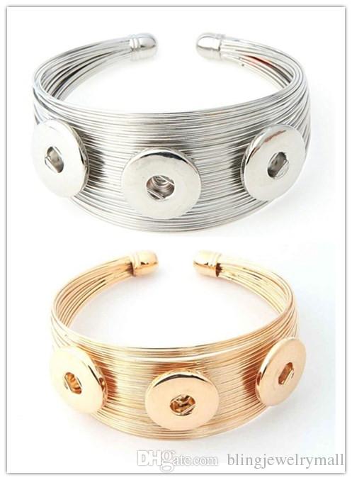 New Wide Gold Silver Snap Button Bracelet Fit 18mm Metal Snap Jewelry 3 Button Charms Bracelet For Women Snap Buttons Jewelry ZA0017
New Wide Gold Silver Snap Button Bracelet Fit 18mm Metal Snap Jewelry 3 Button Charms Bracelet For Women Snap Buttons Jewelry ZA0017