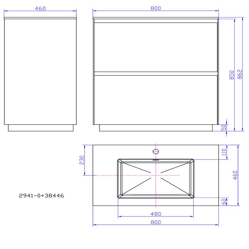 800mm Bathroom Furniture Free Standing vanity Stone Solid Surface Blum Drawer Cloakroom Wall Hung Cabinet Storage 2941