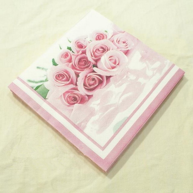 Wholesale- 100% Virgin Wood Napkin, 20pcs Pink Rose Color Napkin Paper Wedding Decoration