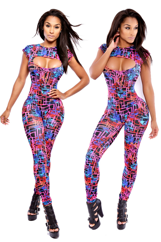 Wholesale- YC6667 New Fashion Sexy Rompers Womens Jumpsuit Neon Graphic Maze Print Jumpsuit hot sale fashion women bodysuit, Multi
Wholesale- YC6667 New Fashion Sexy Rompers Womens Jumpsuit Neon Graphic Maze Print Jumpsuit hot sale fashion women bodysuit, Multi
